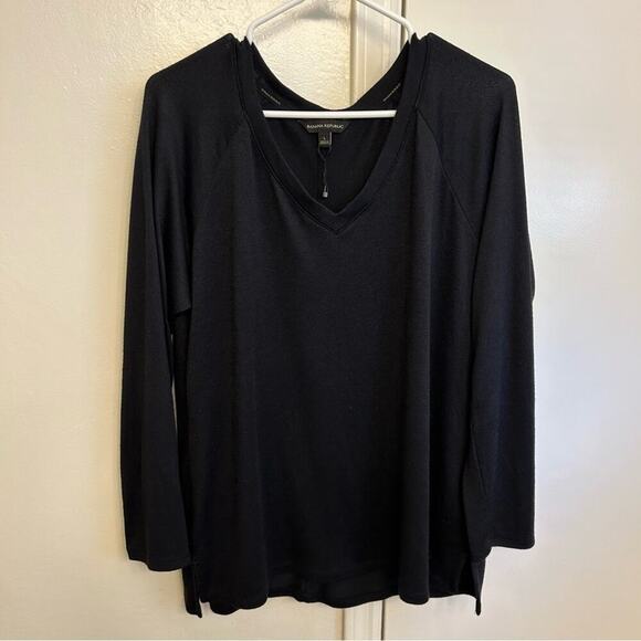 Banana Republic Black V Neck Sweater Women’s L - Picture 1 of 5